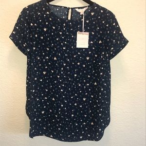 Lauren Conrad Heart & Leaf Patterned Blouse